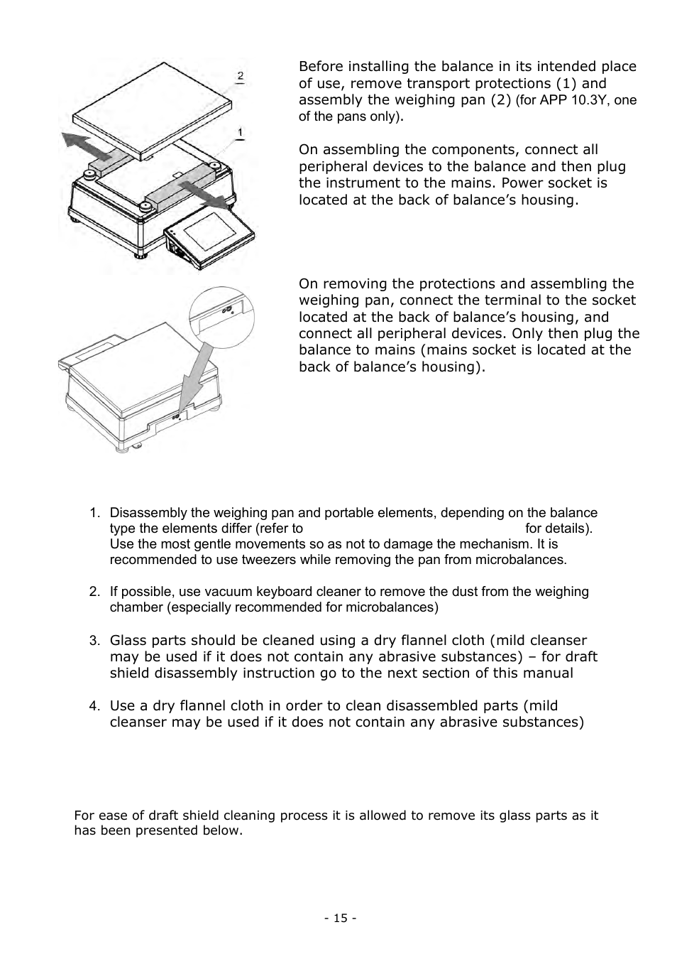 Balance cleaning | RADWAG BALANCES 3Y SERIES User Manual | Page 15 / 246