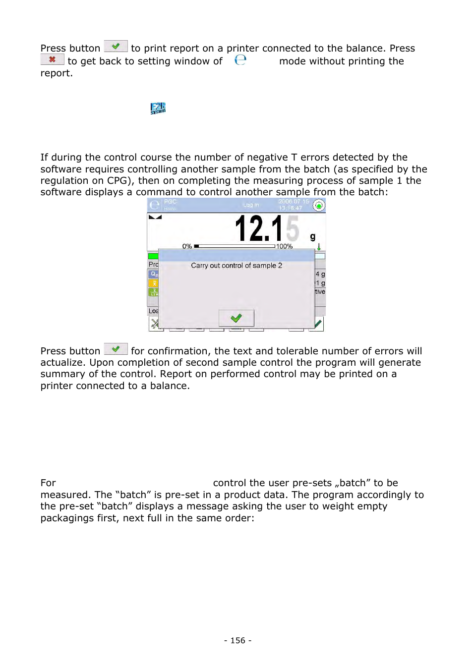 Non-destructive empty – full control mode | RADWAG BALANCES 3Y SERIES User Manual | Page 156 / 246