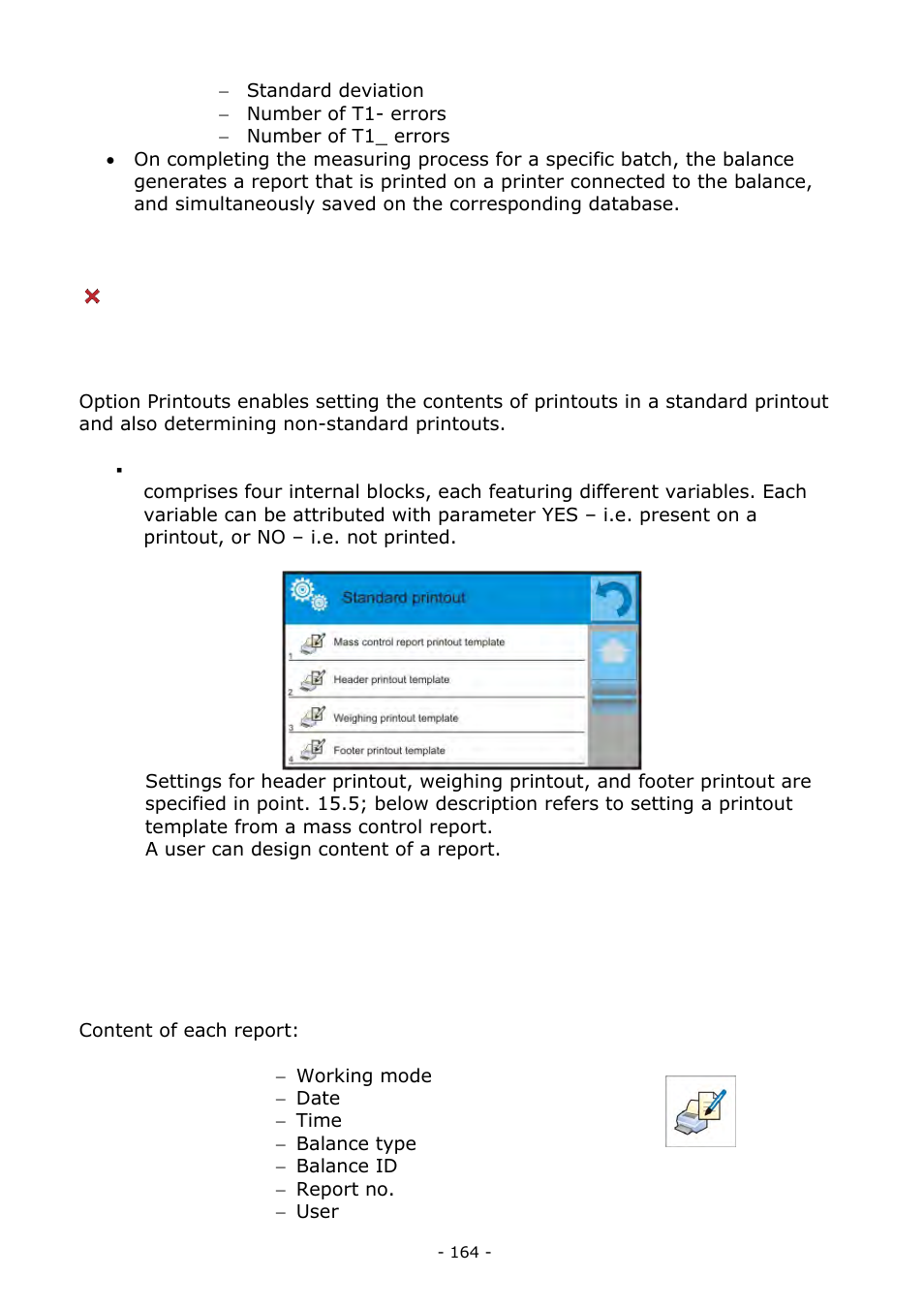 Printouts | RADWAG BALANCES 3Y SERIES User Manual | Page 164 / 246