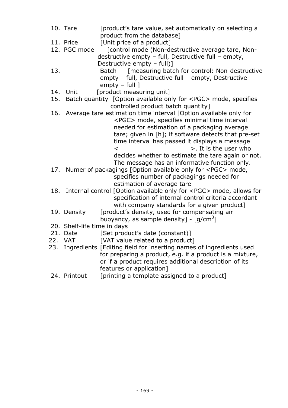 RADWAG BALANCES 3Y SERIES User Manual | Page 169 / 246