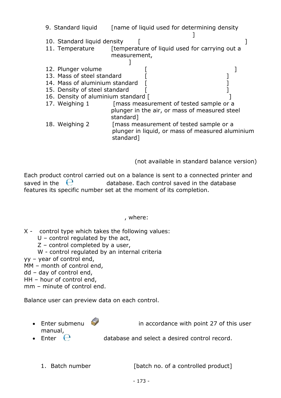Controls | RADWAG BALANCES 3Y SERIES User Manual | Page 173 / 246
