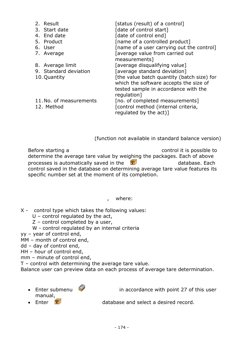 Average tares | RADWAG BALANCES 3Y SERIES User Manual | Page 174 / 246