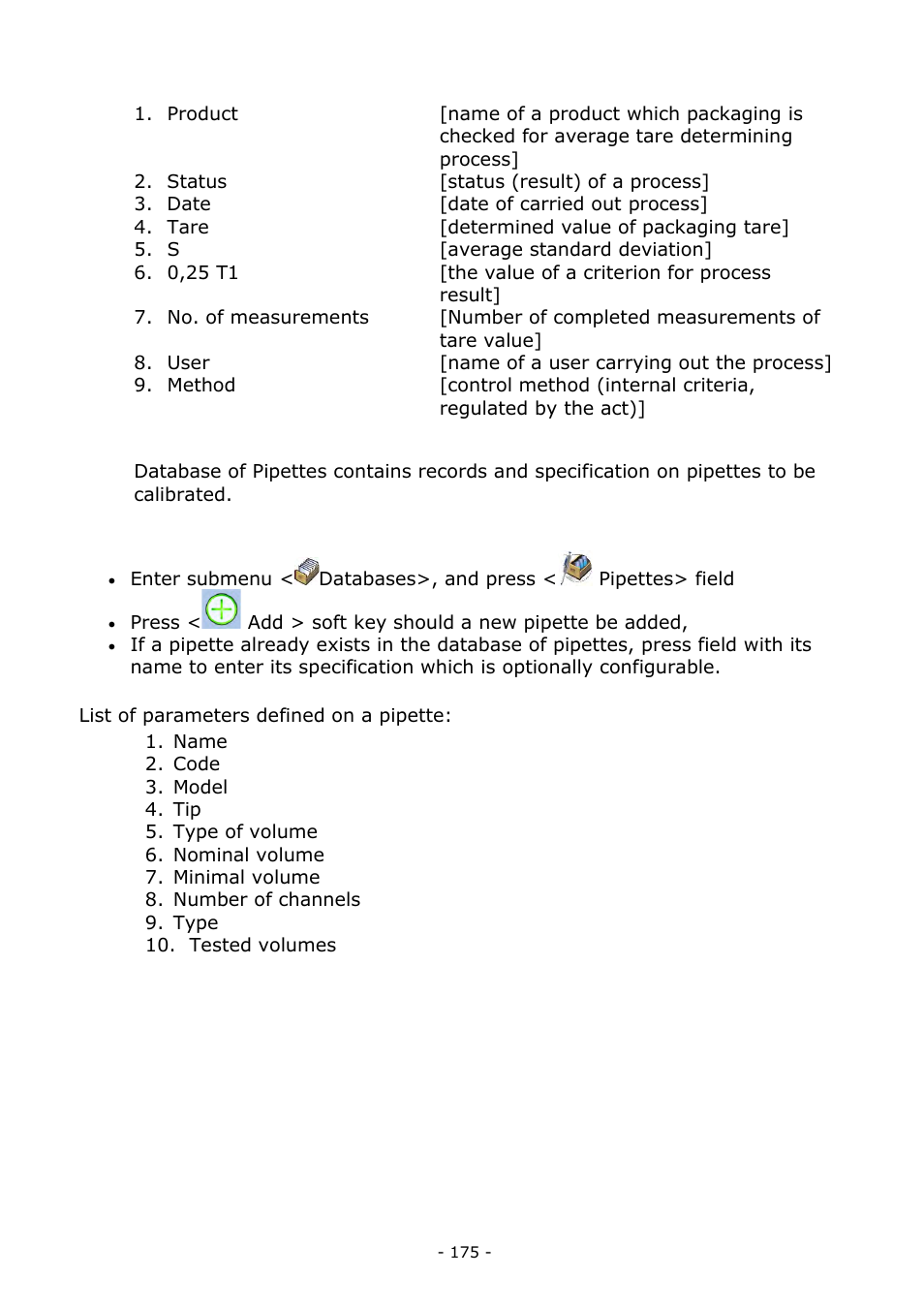Pipettes | RADWAG BALANCES 3Y SERIES User Manual | Page 175 / 246