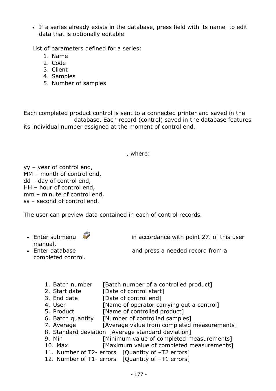 A report on sqc | RADWAG BALANCES 3Y SERIES User Manual | Page 177 / 246