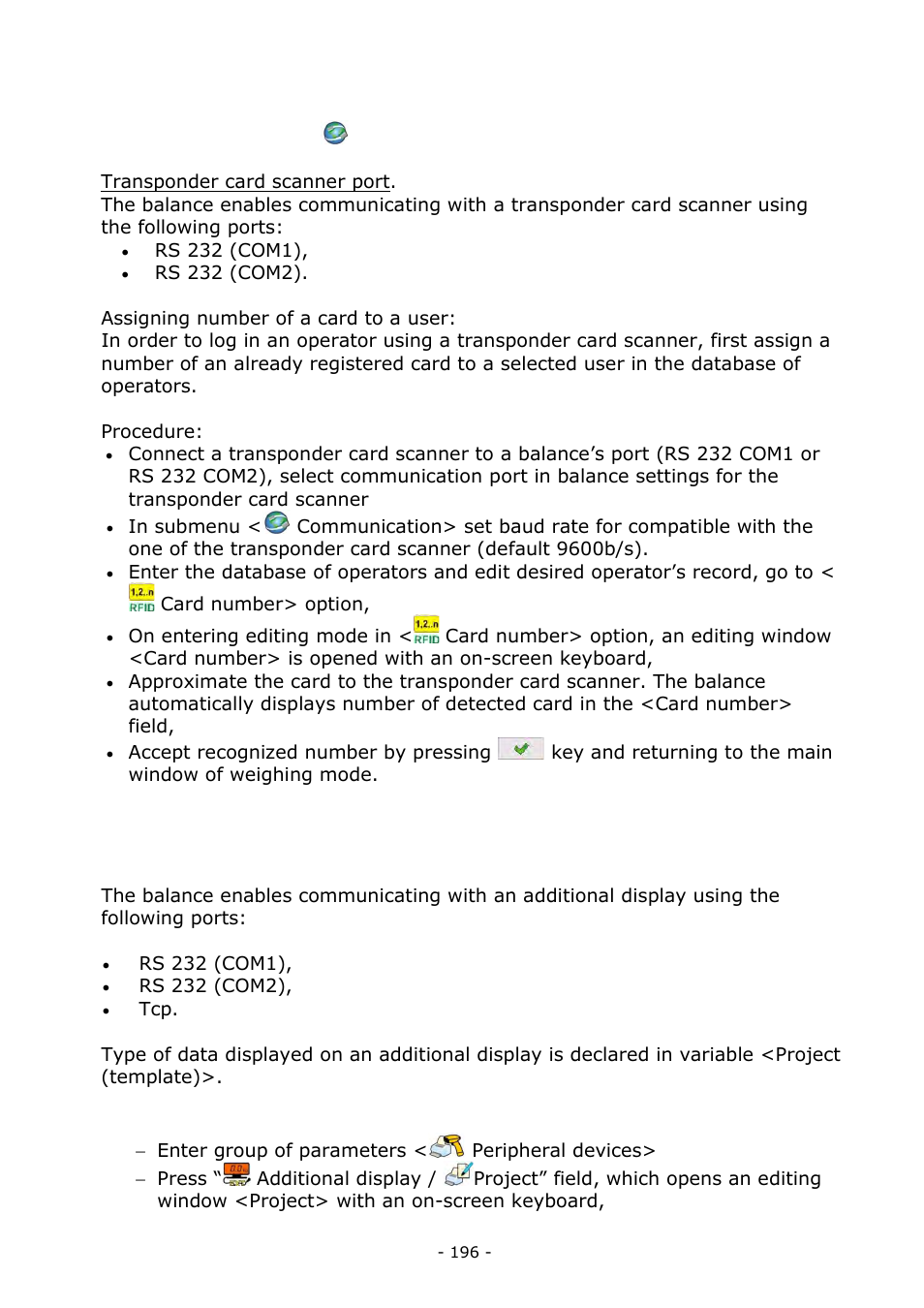 Additional display | RADWAG BALANCES 3Y SERIES User Manual | Page 196 / 246