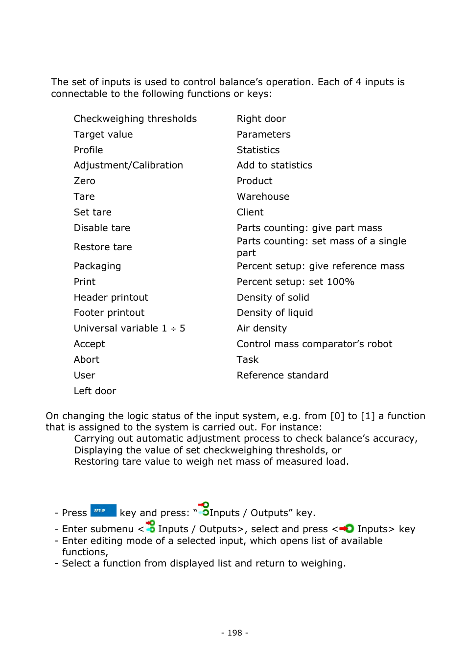 Inputs / outputs | RADWAG BALANCES 3Y SERIES User Manual | Page 198 / 246