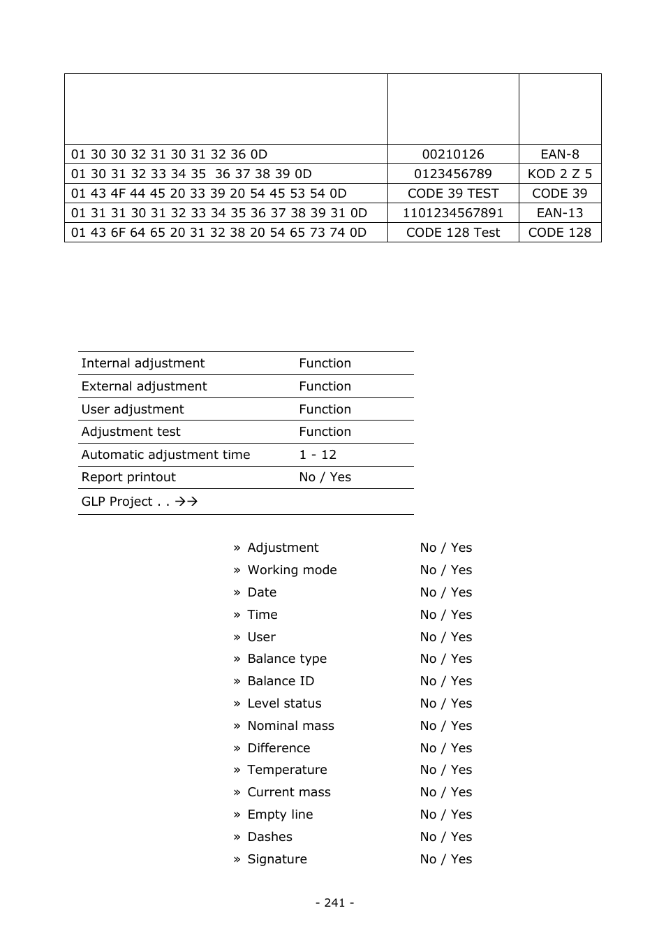 Appendix g – menu structure | RADWAG BALANCES 3Y SERIES User Manual | Page 241 / 246