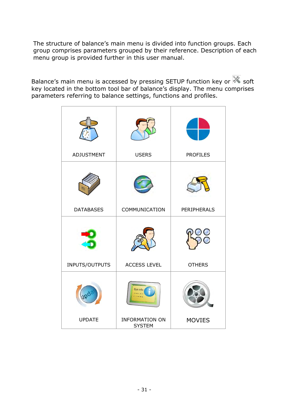 Software structure | RADWAG BALANCES 3Y SERIES User Manual | Page 31 / 246