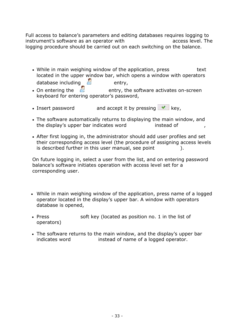 Logging | RADWAG BALANCES 3Y SERIES User Manual | Page 33 / 246