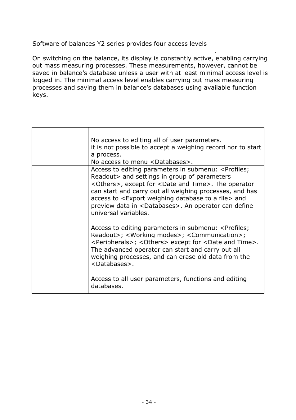 RADWAG BALANCES 3Y SERIES User Manual | Page 34 / 246
