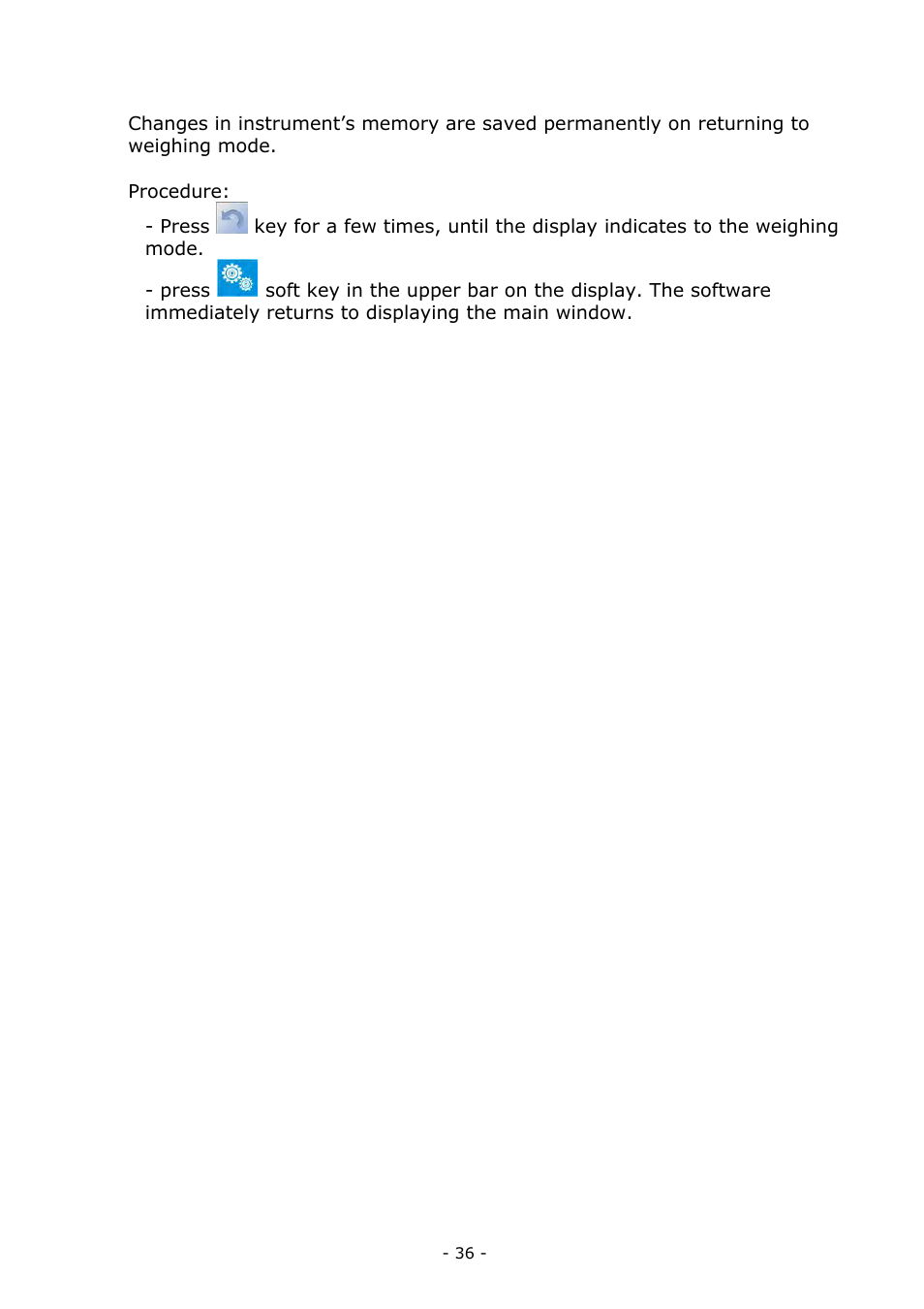Return to weighing mode | RADWAG BALANCES 3Y SERIES User Manual | Page 36 / 246