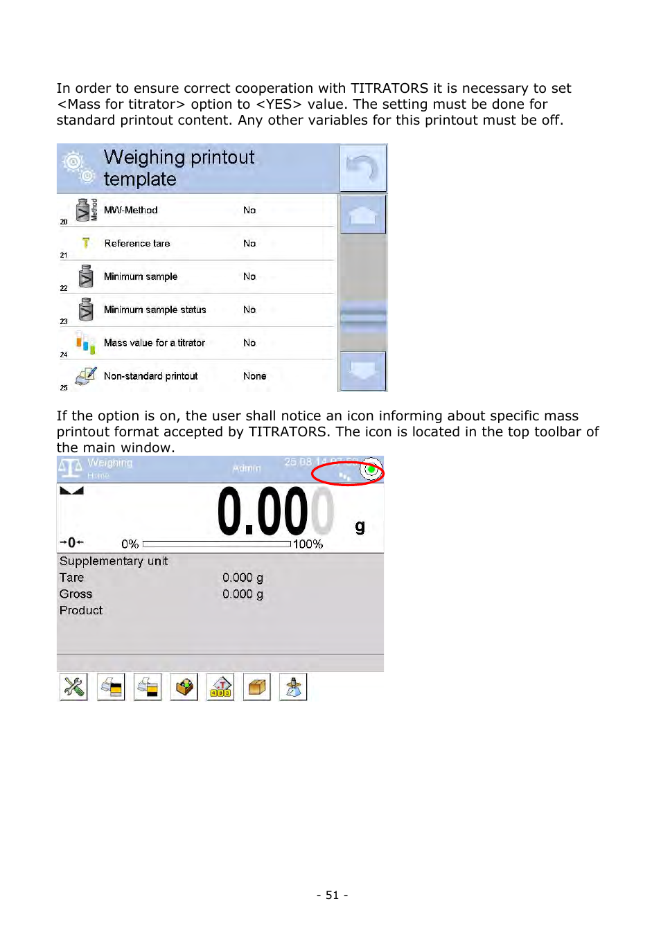 Cooperation with titrators | RADWAG BALANCES 3Y SERIES User Manual | Page 51 / 246