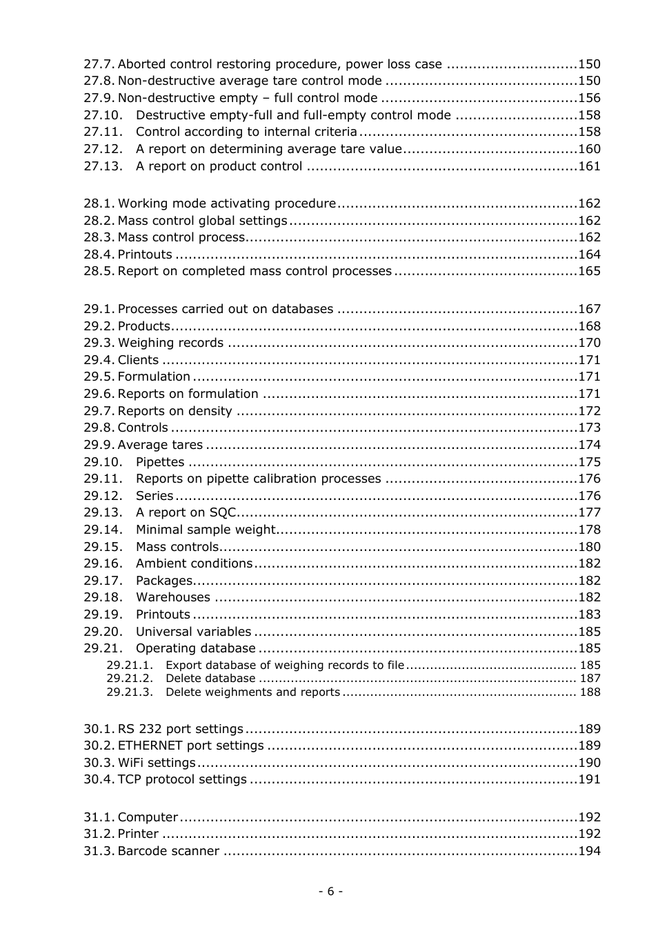 RADWAG BALANCES 3Y SERIES User Manual | Page 6 / 246