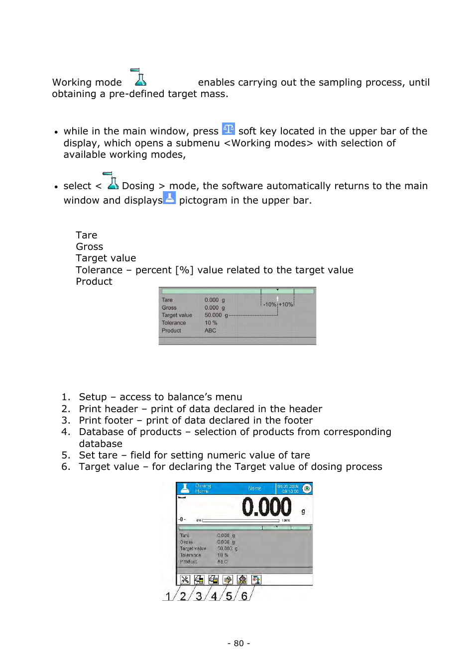 Dosing | RADWAG BALANCES 3Y SERIES User Manual | Page 80 / 246