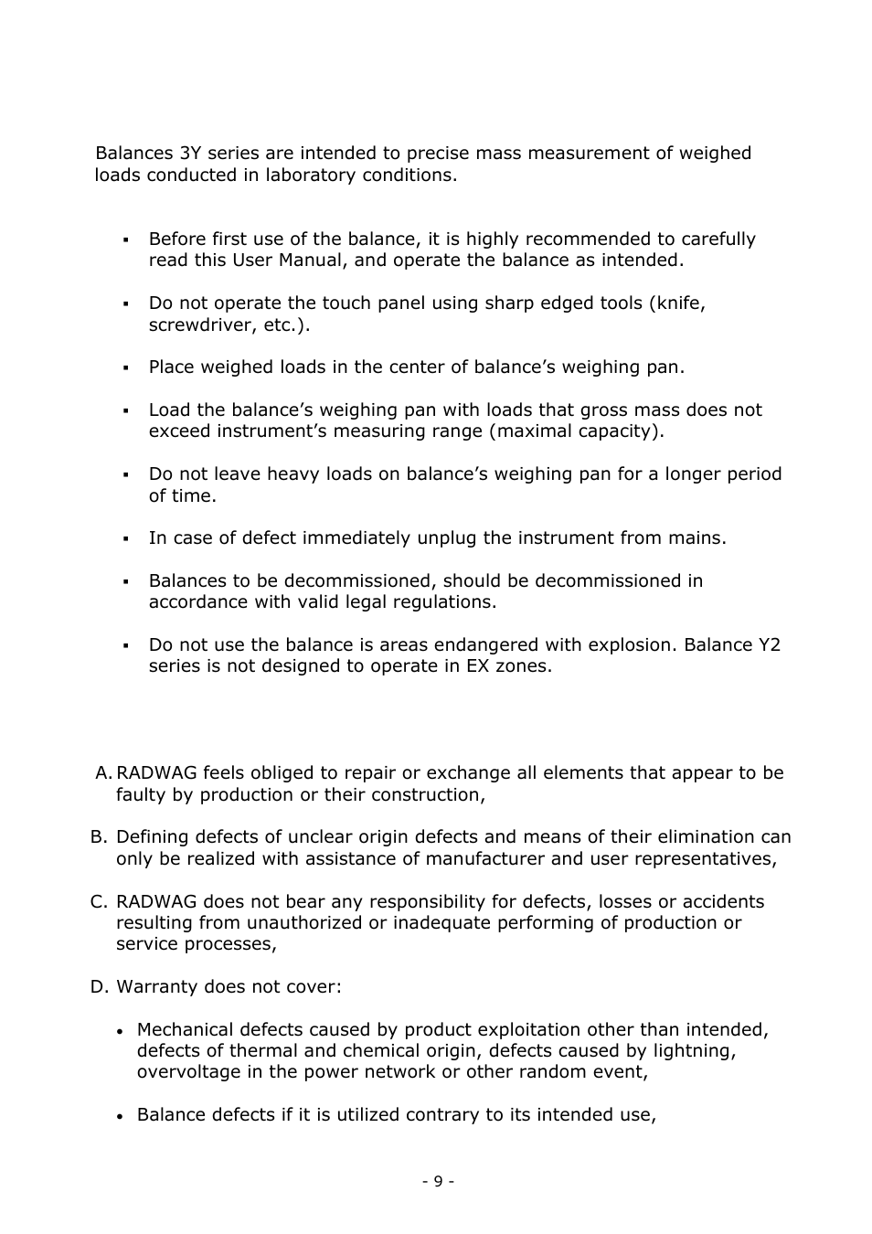 Basic information | RADWAG BALANCES 3Y SERIES User Manual | Page 9 / 246
