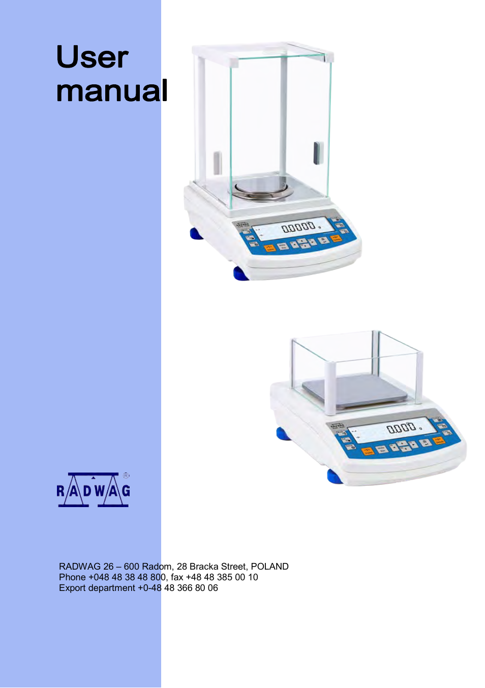 RADWAG PS 510.R2.CT Carat Balance User Manual | 174 pages