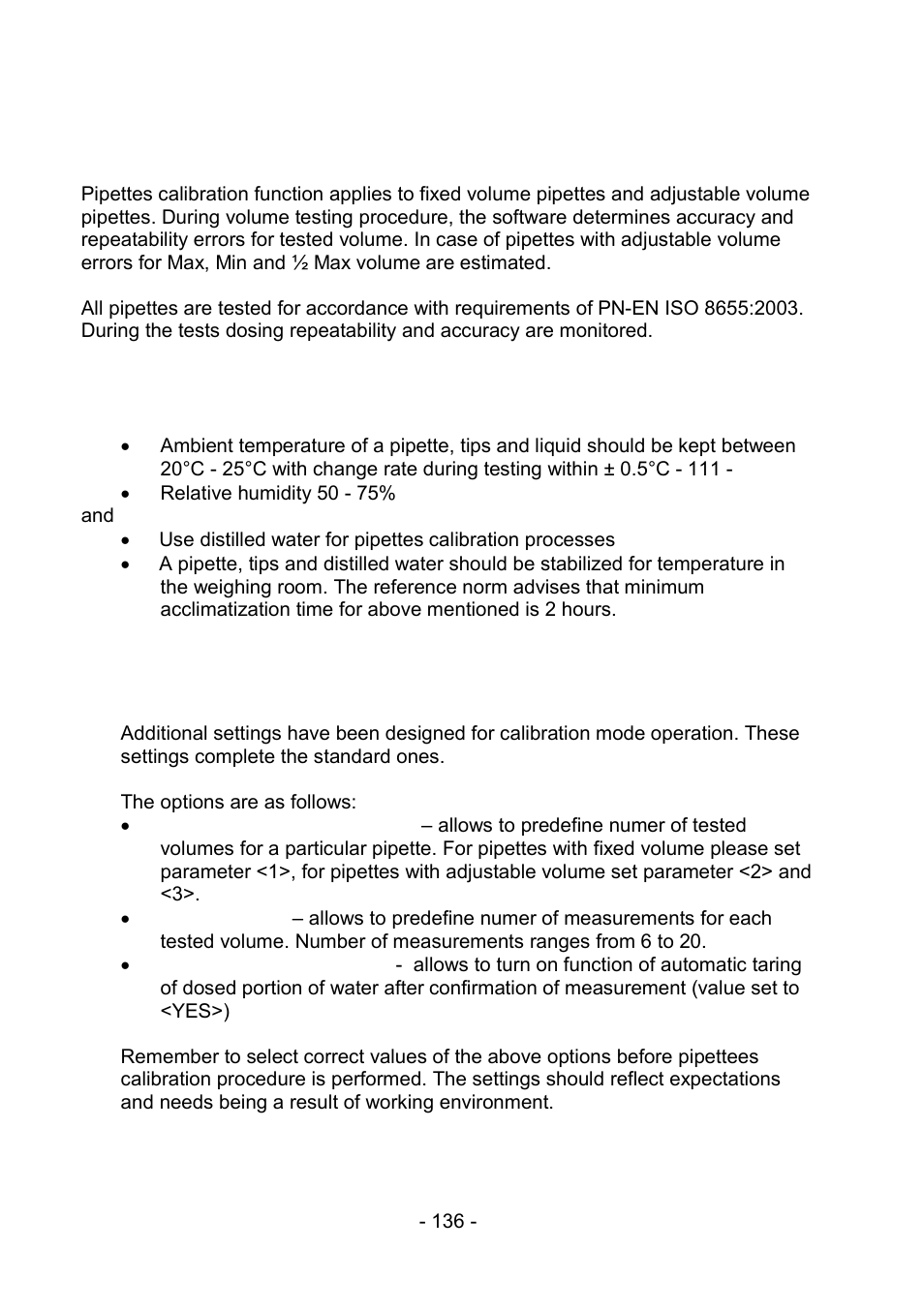 12 pipettes calibration, Additional settings of pipettes calibration mode, Pipettes calibration | RADWAG PS 510.R2.CT Carat Balance User Manual | Page 136 / 174