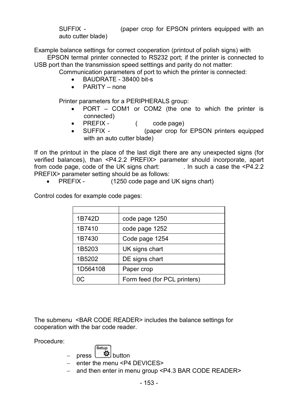 3 bar code reader, Bar code reader | RADWAG PS 510.R2.CT Carat Balance User Manual | Page 153 / 174