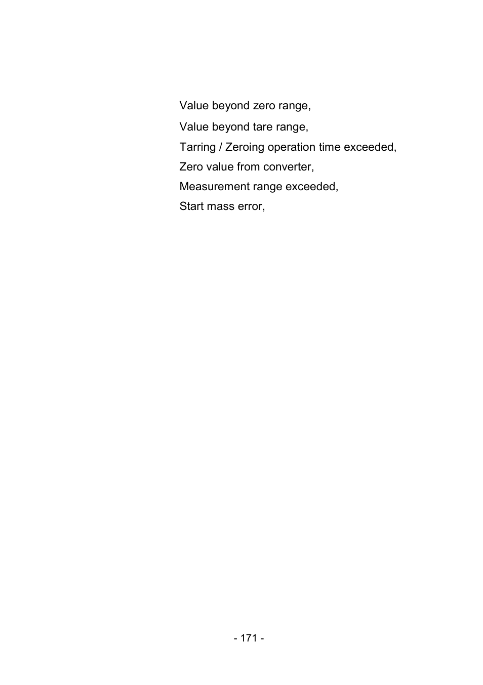 23 error messages, Error messages | RADWAG PS 510.R2.CT Carat Balance User Manual | Page 171 / 174