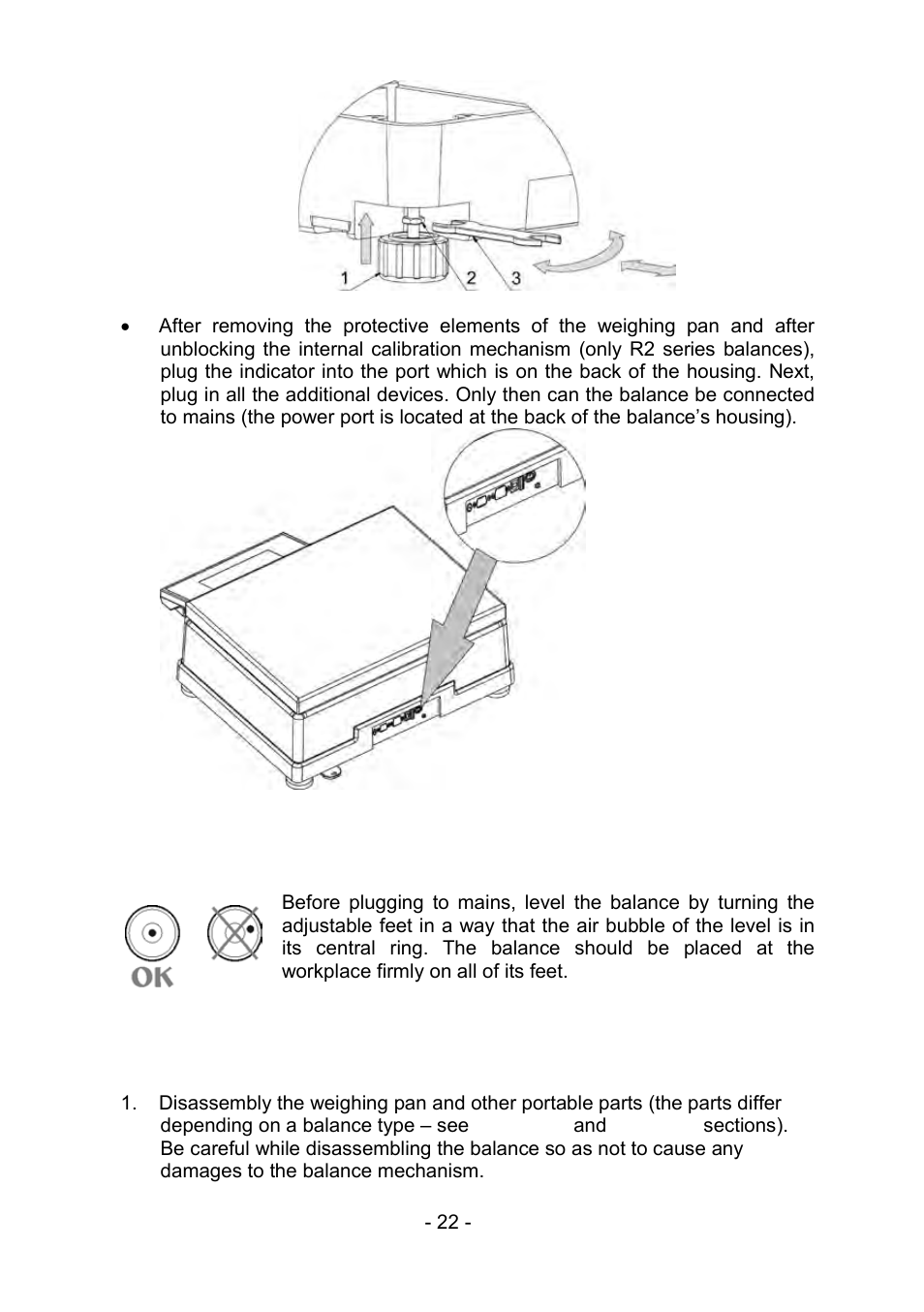 3 levelling, 4 cleaning, Levelling | Cleaning | RADWAG PS 510.R2.CT Carat Balance User Manual | Page 22 / 174