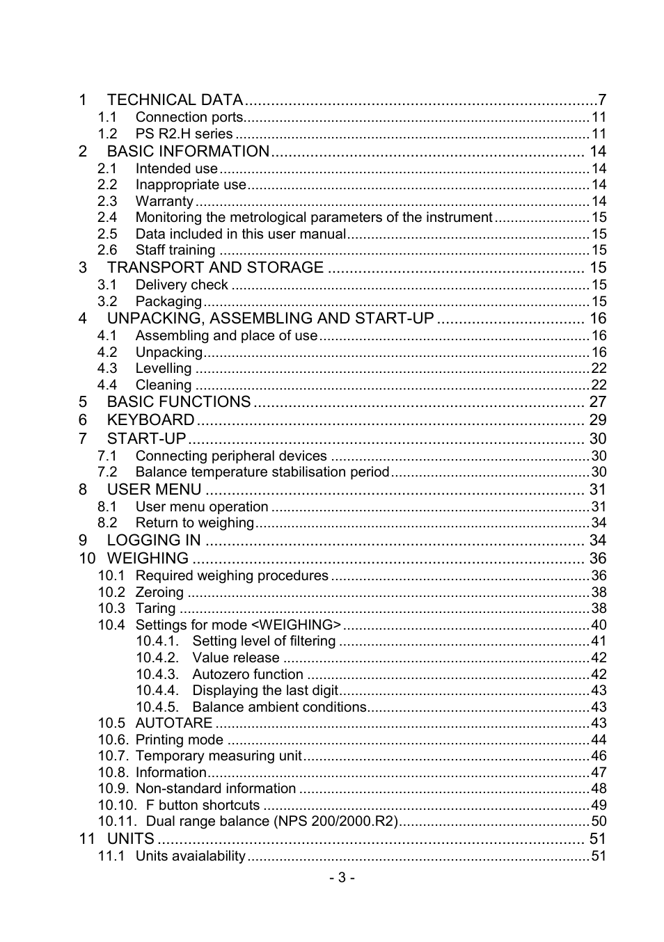 RADWAG PS 510.R2.CT Carat Balance User Manual | Page 3 / 174