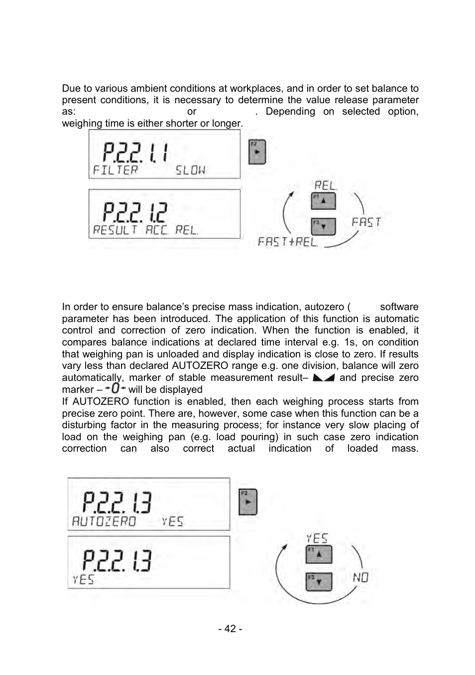 Value release, Autozero function | RADWAG PS 510.R2.CT Carat Balance User Manual | Page 42 / 174