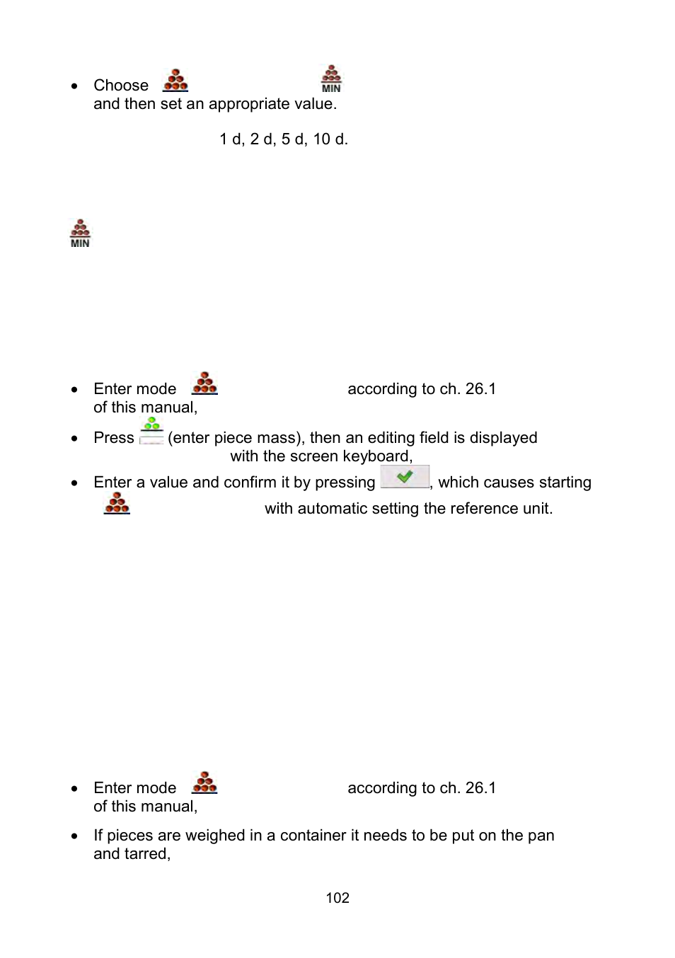 Setting a reference unit by weighing a sample | RADWAG WLY Scales User Manual | Page 102 / 225