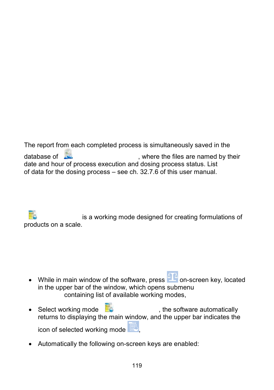 Working modes – formulation, Starting the working mode | RADWAG WLY Scales User Manual | Page 119 / 225
