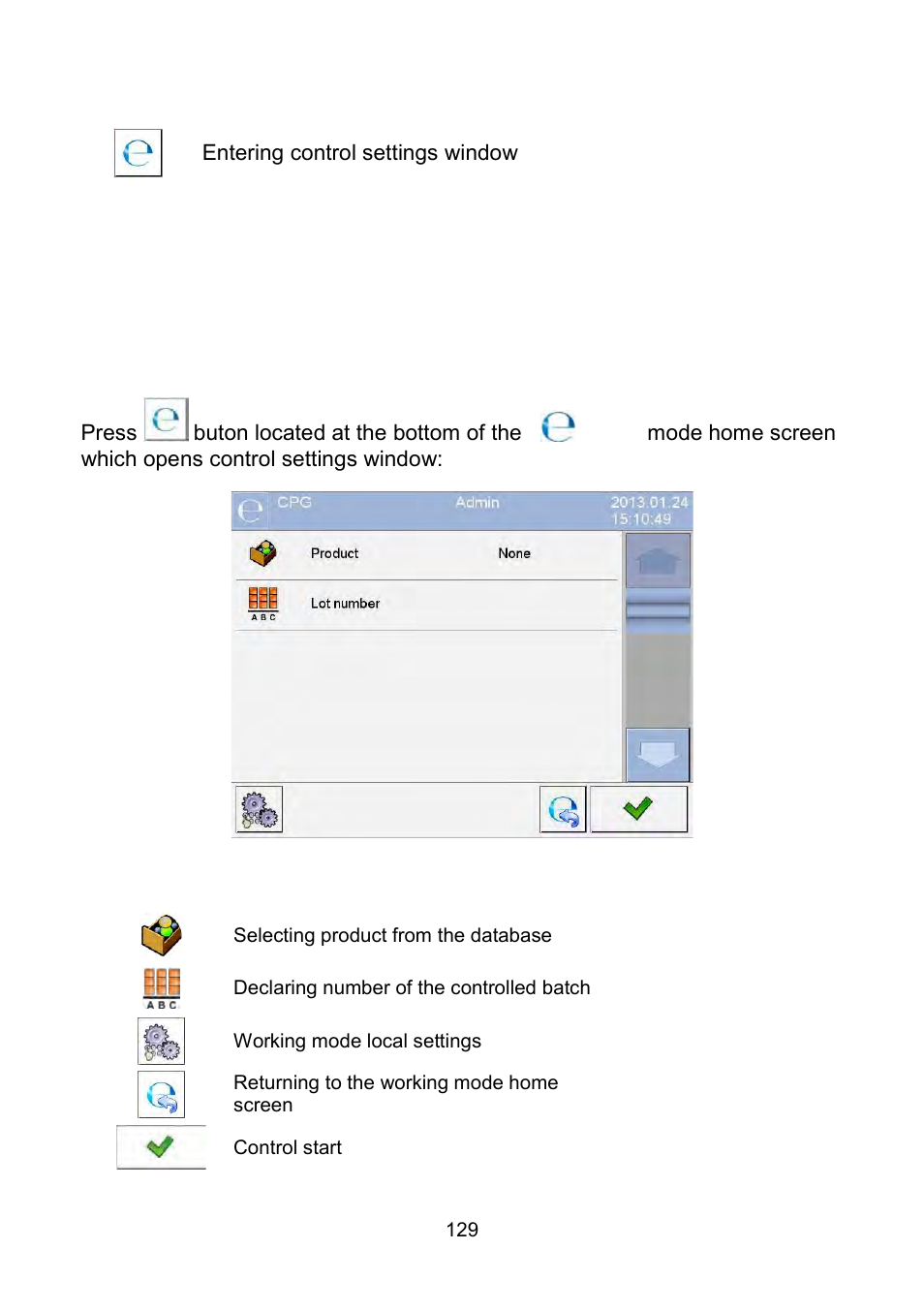 Control settings mode window | RADWAG WLY Scales User Manual | Page 129 / 225