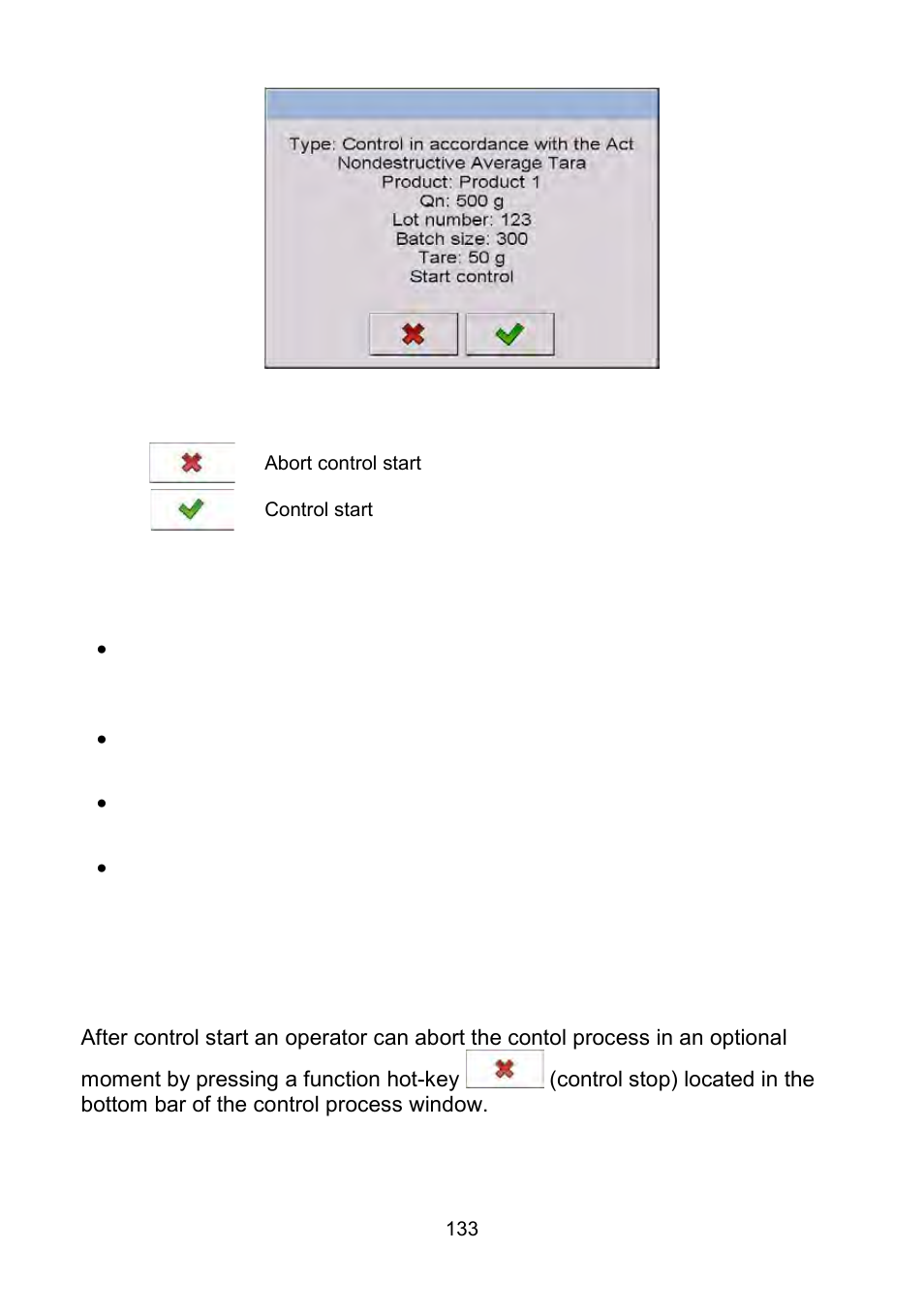 Control aborting procedure | RADWAG WLY Scales User Manual | Page 133 / 225