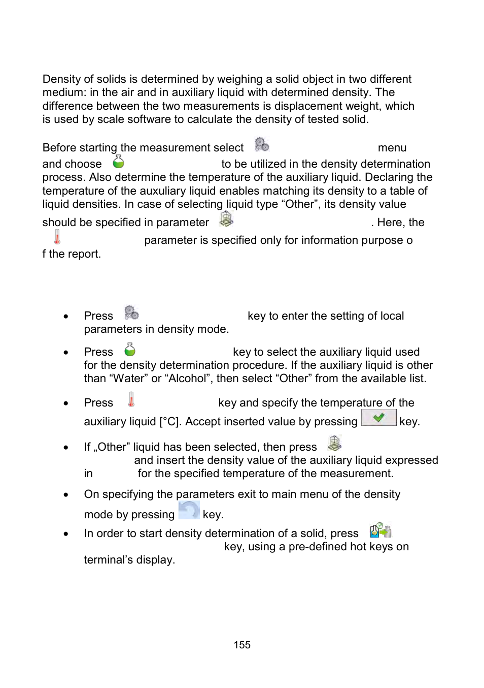Determining density of solids | RADWAG WLY Scales User Manual | Page 155 / 225