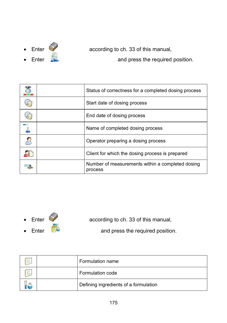 Database of reports from dosing, Database of formulations | RADWAG WLY Scales User Manual | Page 175 / 225