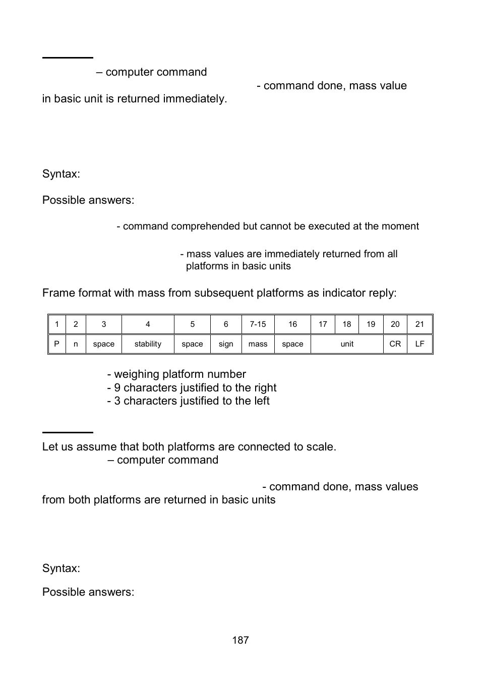 Send the stable result in current unit | RADWAG WLY Scales User Manual | Page 187 / 225