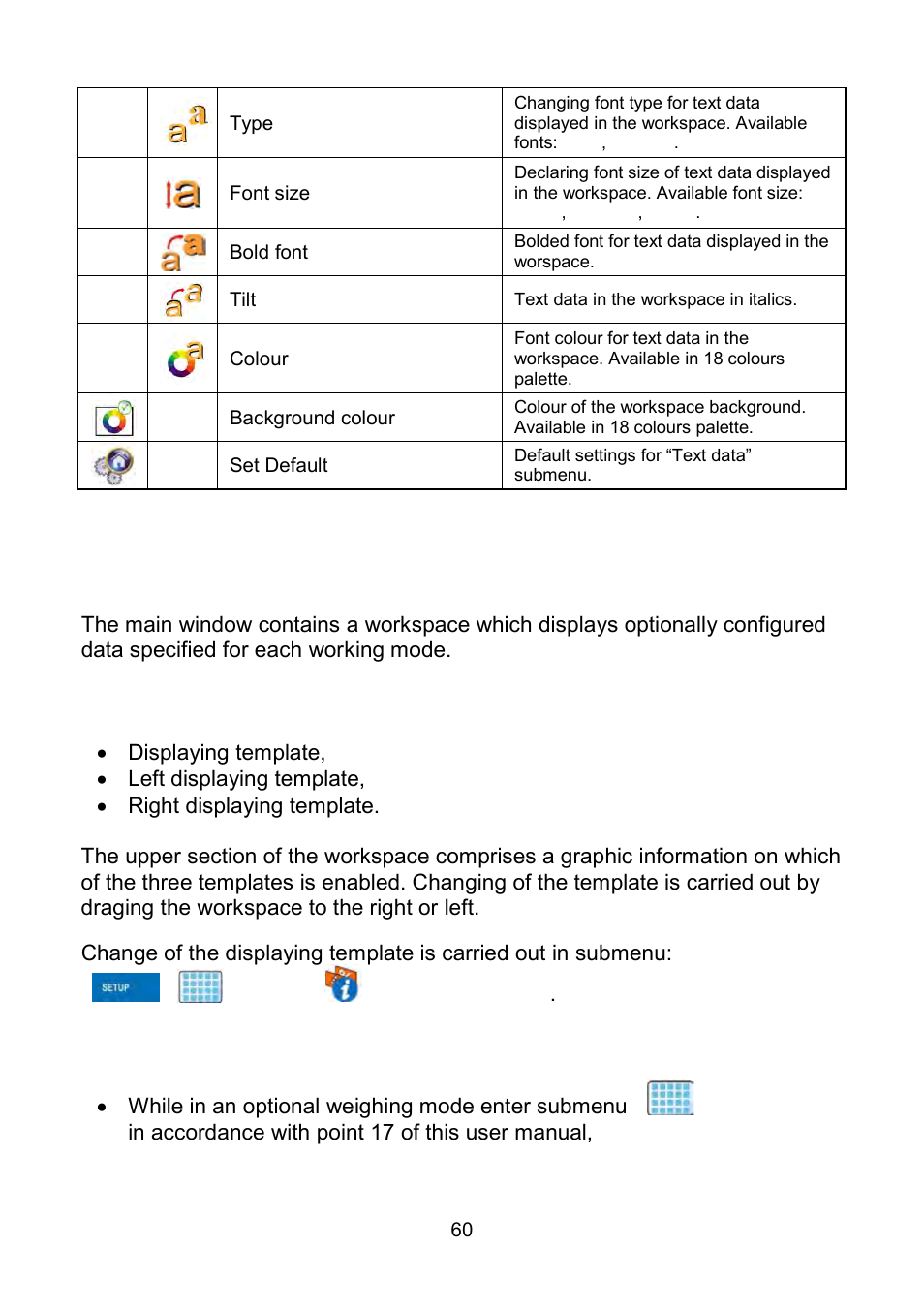 Display templates | RADWAG WLY Scales User Manual | Page 60 / 225