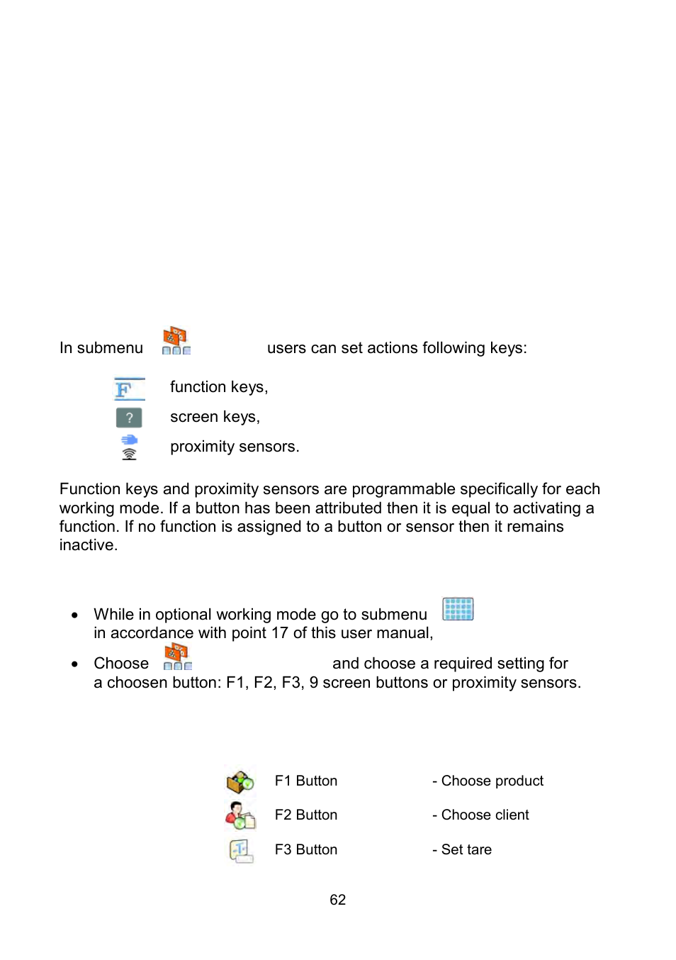 Function keys | RADWAG WLY Scales User Manual | Page 62 / 225