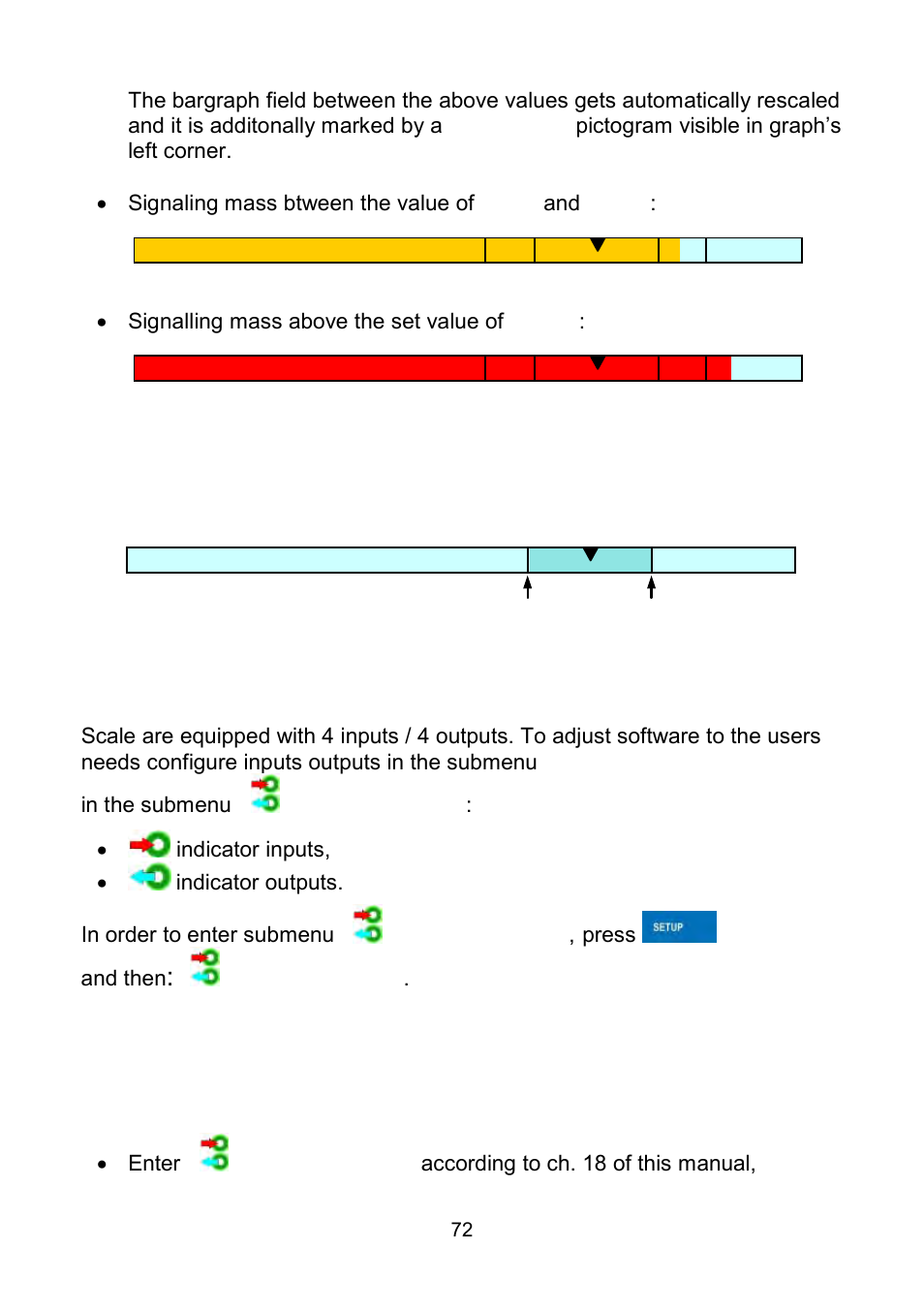 Inputs / outputs, Configuration of inputs | RADWAG WLY Scales User Manual | Page 72 / 225