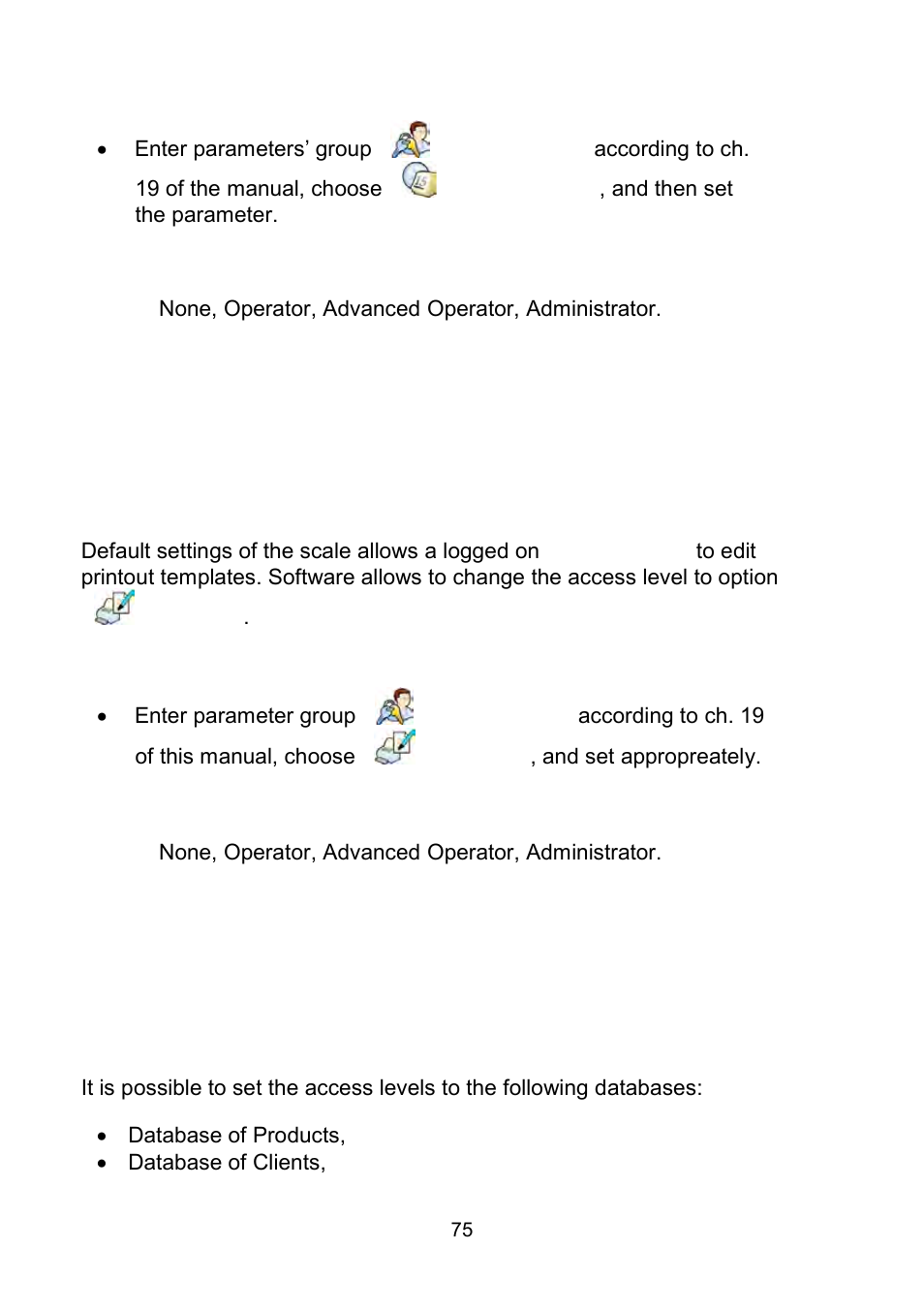 Printouts, Databases | RADWAG WLY Scales User Manual | Page 75 / 225