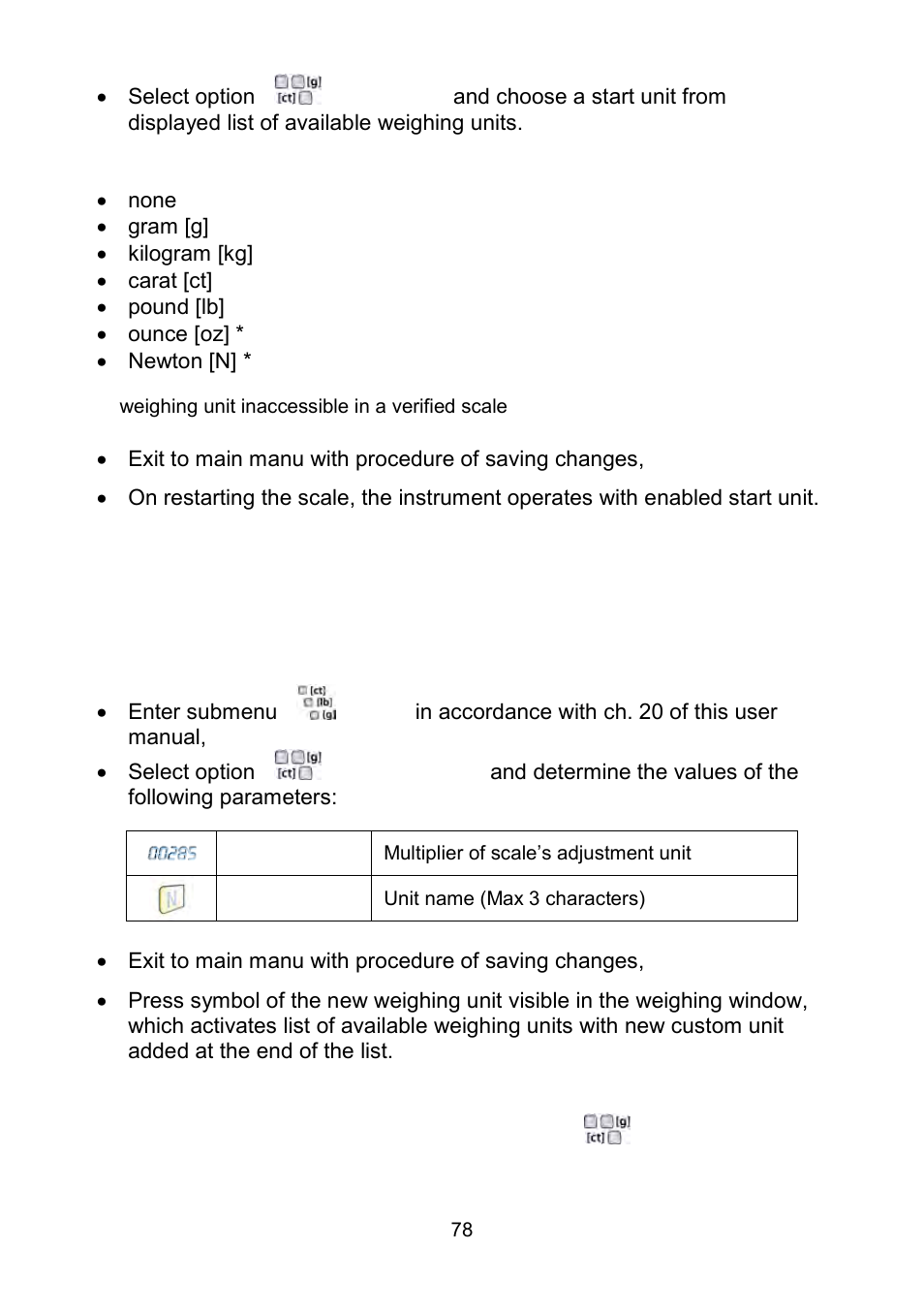 User defined units | RADWAG WLY Scales User Manual | Page 78 / 225