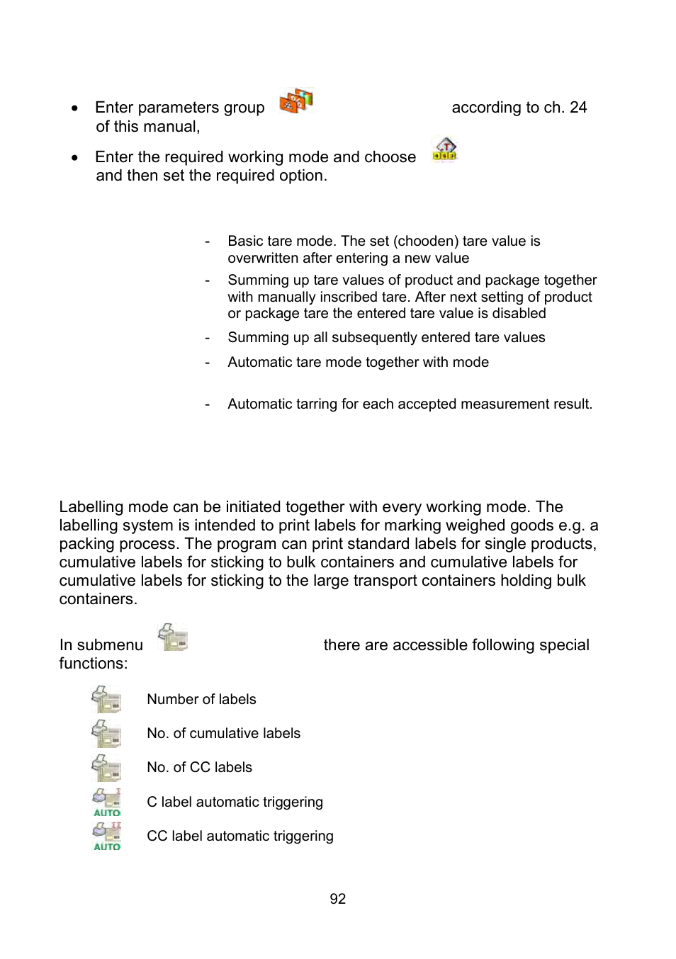 Labelling mode | RADWAG WLY Scales User Manual | Page 92 / 225