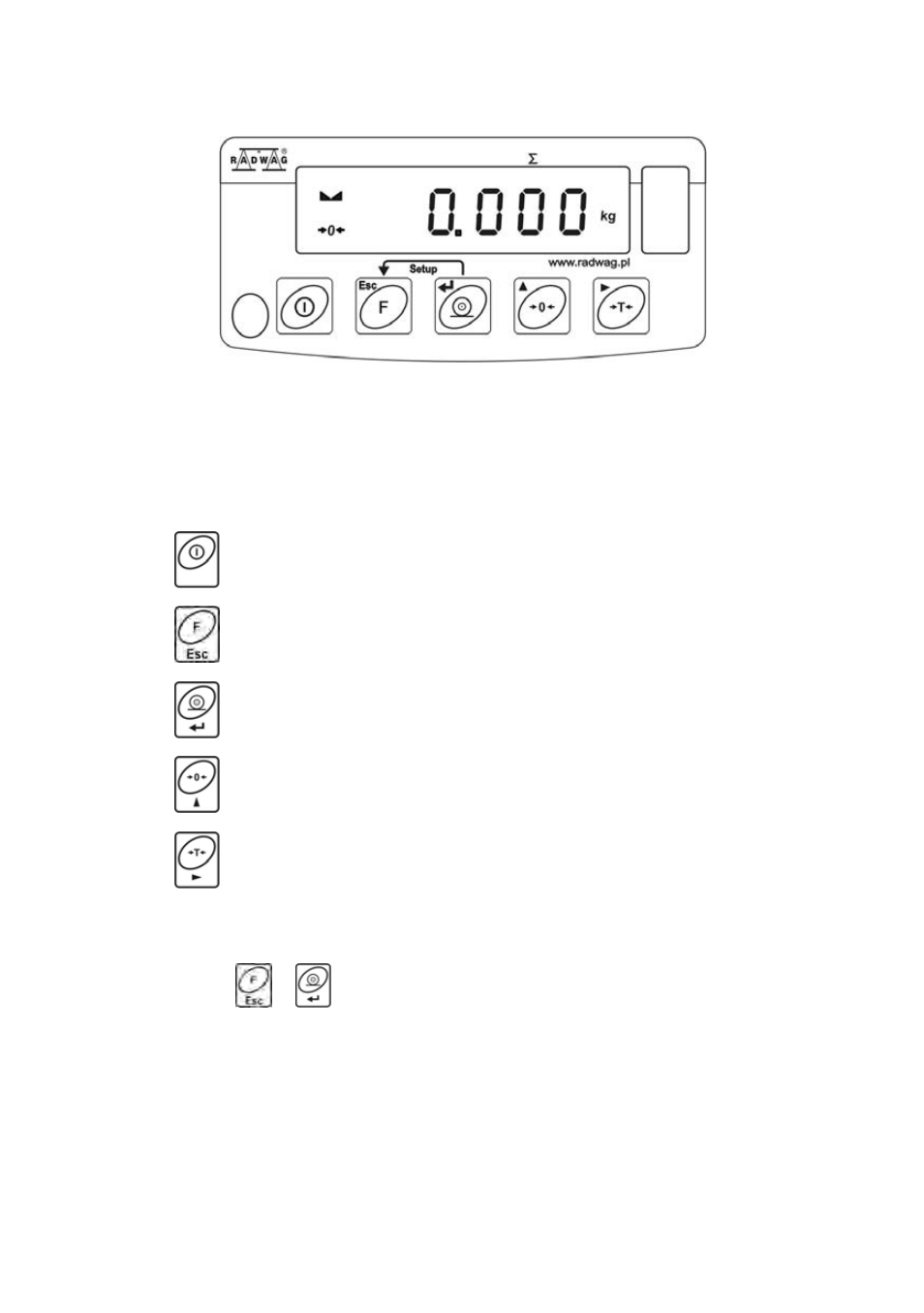 Keypad, Keys’ functions | RADWAG WTB 2000 Precision Balance User Manual | Page 11 / 67