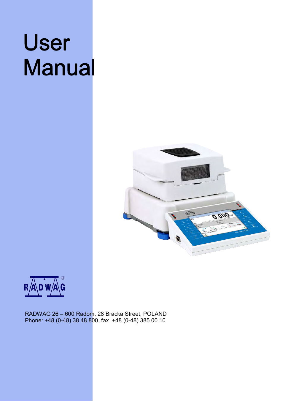 RADWAG MA 200.3Y Moisture Analyzer User Manual | 170 pages