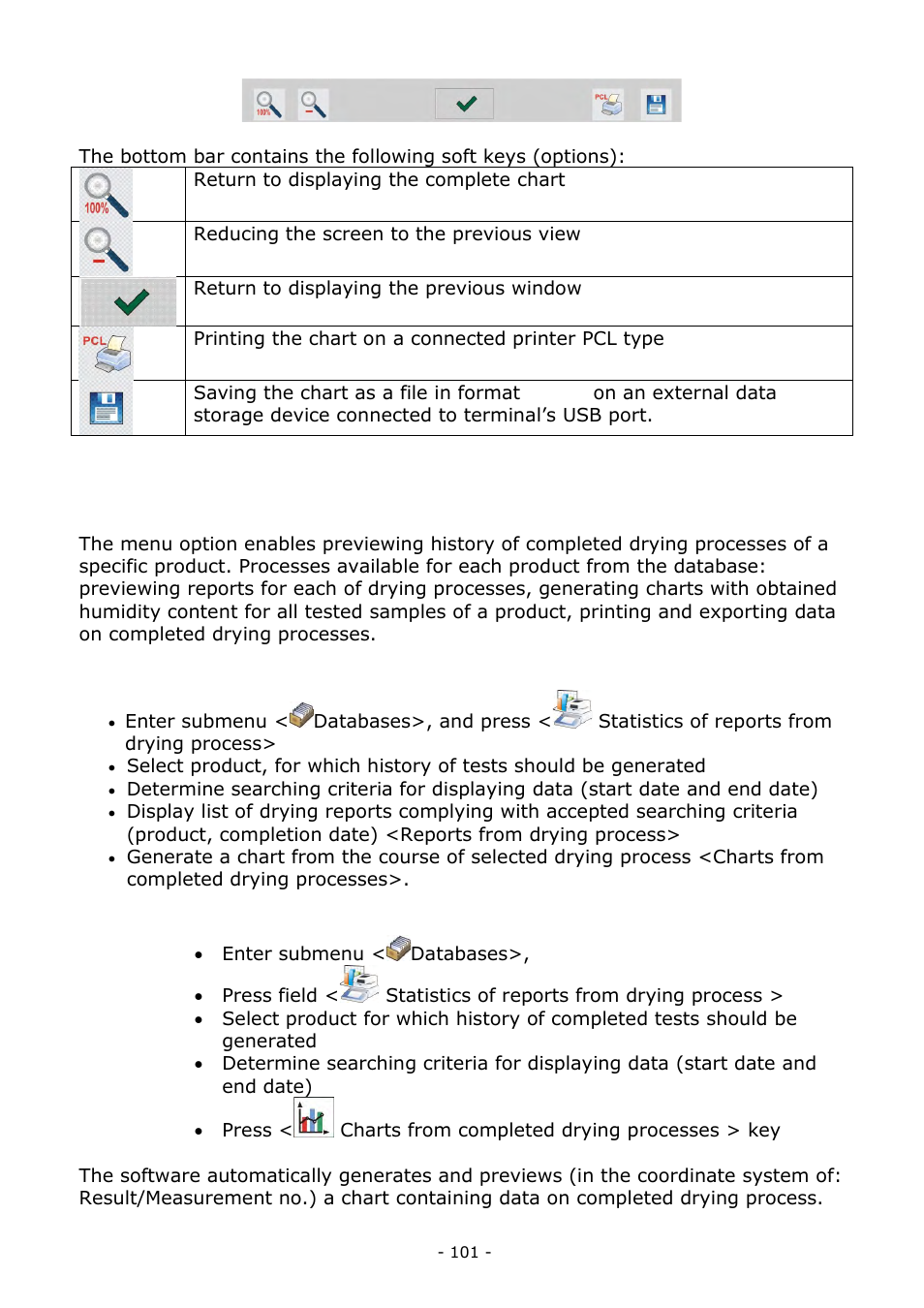 Statistics from drying process reports | RADWAG MA 200.3Y Moisture Analyzer User Manual | Page 101 / 170