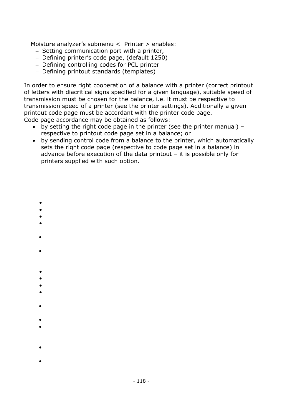 Printer | RADWAG MA 200.3Y Moisture Analyzer User Manual | Page 118 / 170