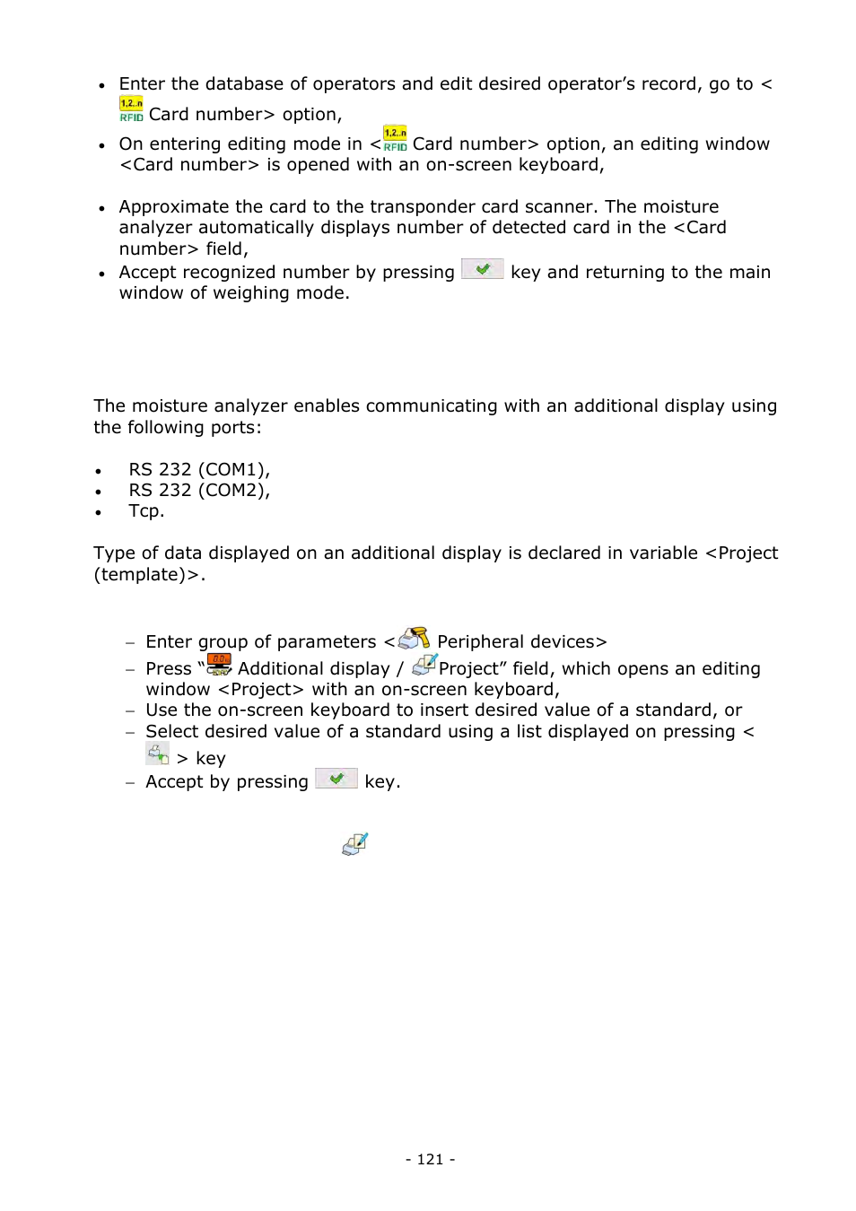 Additional display | RADWAG MA 200.3Y Moisture Analyzer User Manual | Page 121 / 170