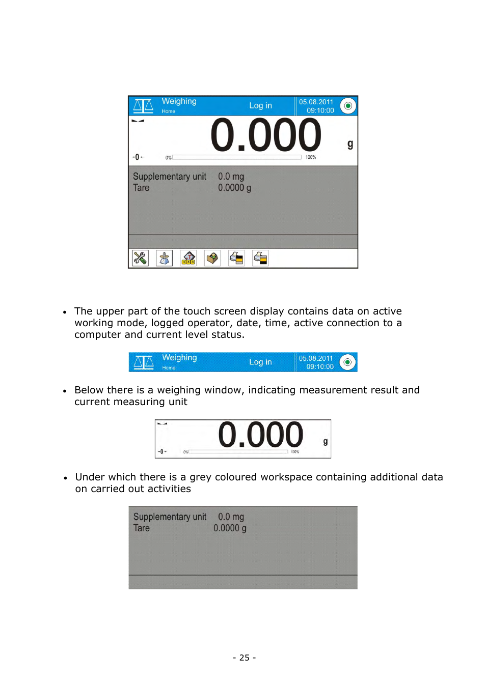 Software main window, Weighing window | RADWAG MA 200.3Y Moisture Analyzer User Manual | Page 25 / 170