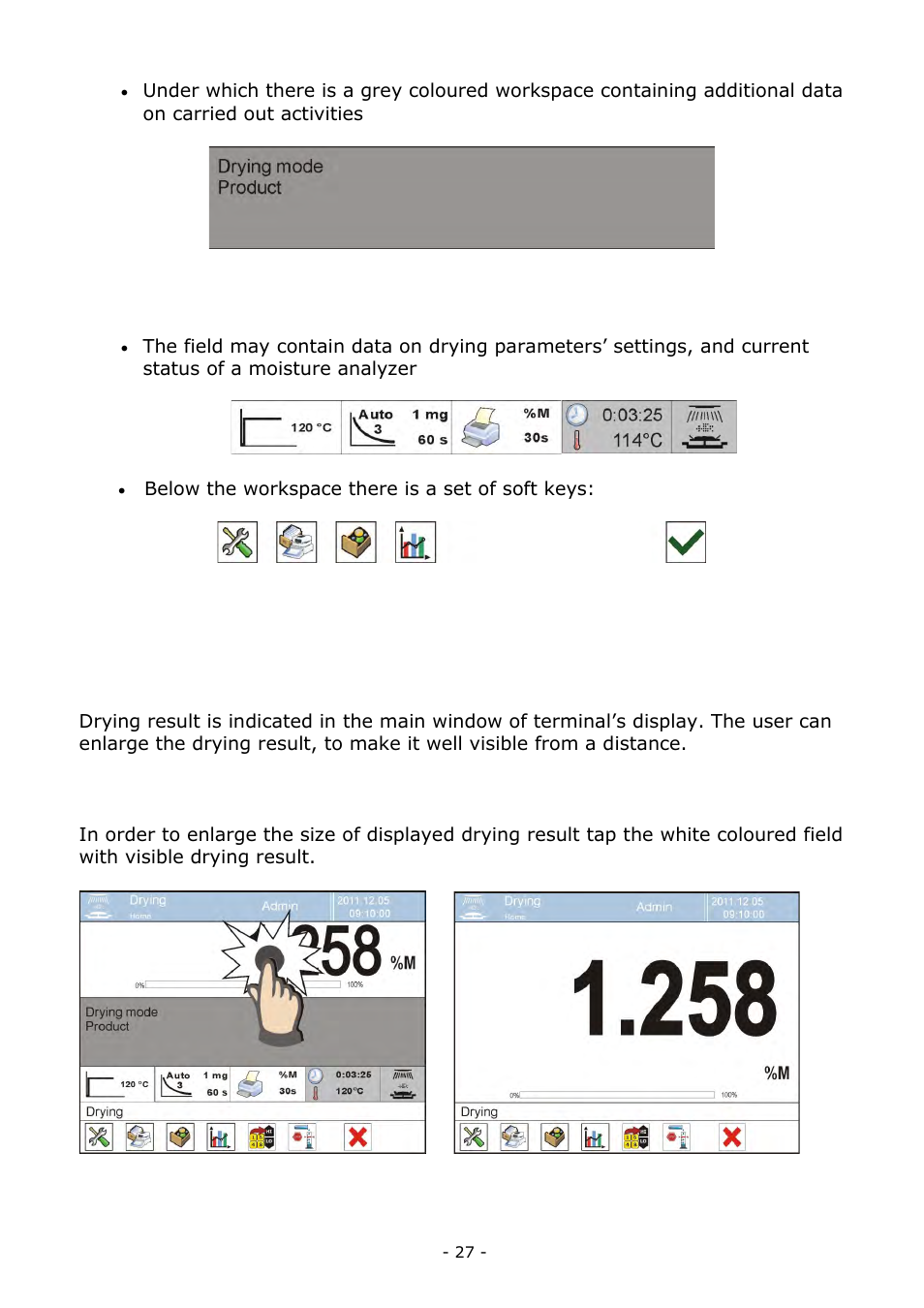 Drying result | RADWAG MA 200.3Y Moisture Analyzer User Manual | Page 27 / 170