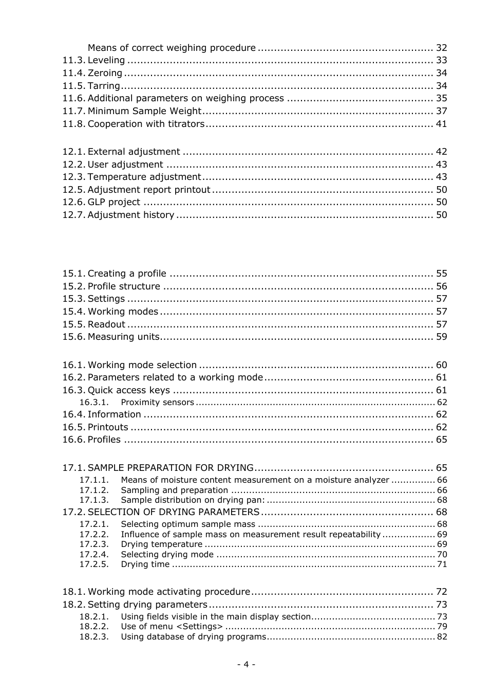 RADWAG MA 200.3Y Moisture Analyzer User Manual | Page 4 / 170