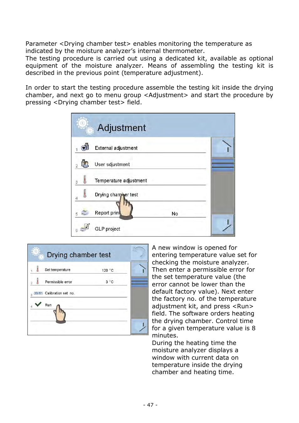 RADWAG MA 200.3Y Moisture Analyzer User Manual | Page 47 / 170