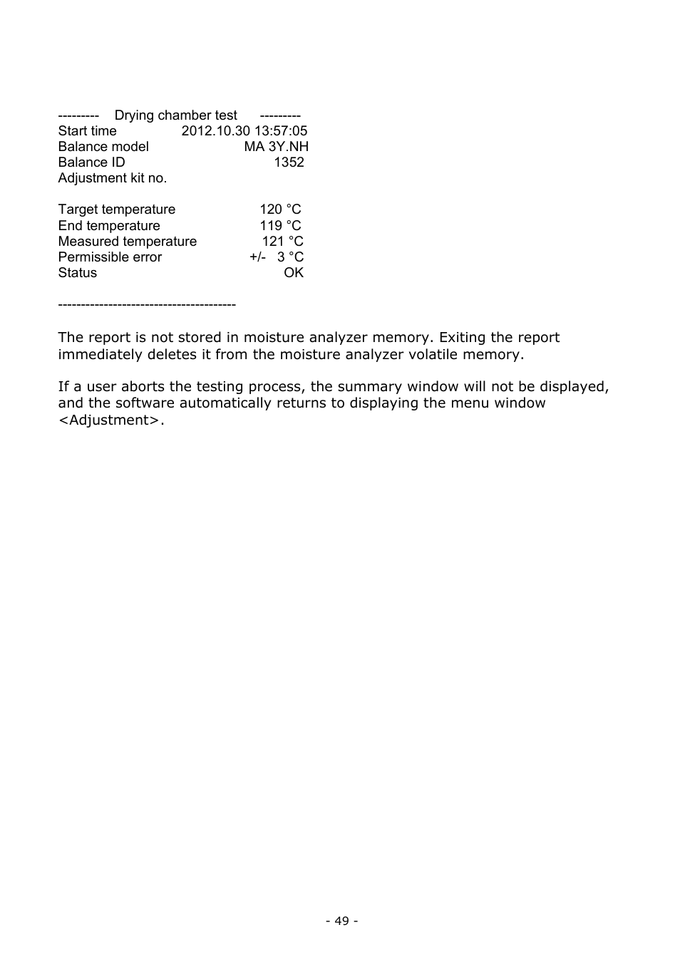 RADWAG MA 200.3Y Moisture Analyzer User Manual | Page 49 / 170