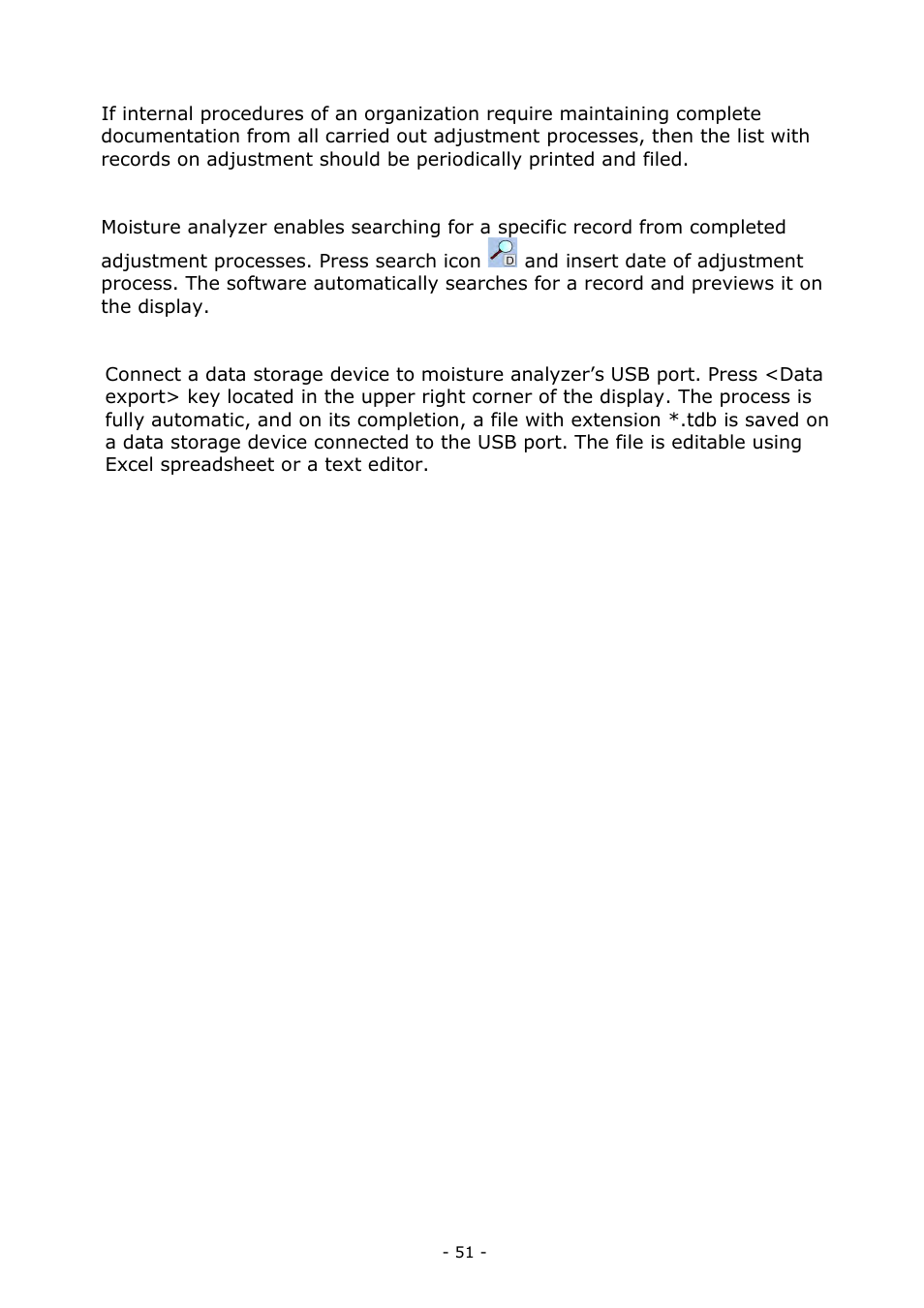 RADWAG MA 200.3Y Moisture Analyzer User Manual | Page 51 / 170